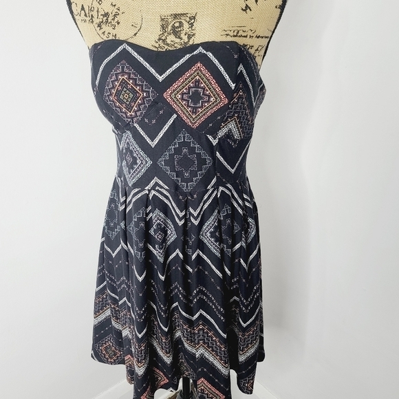 NWT No Boundaries Aztec Yummy Skater Mini Summer Dress - Picture 3 of 7